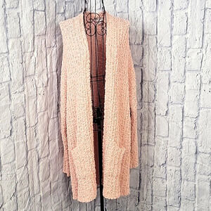 SABRINA LAUREN‎ Pink Fluffy Long Cardigan XL